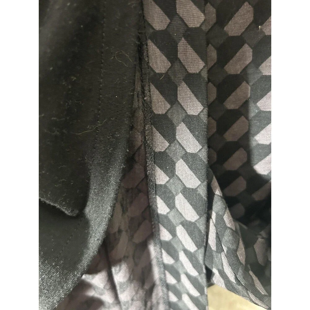 Boden Dress Womens 14L Tall Black Geometric Cowl Neck Jersey Sheath Knee‎ Length